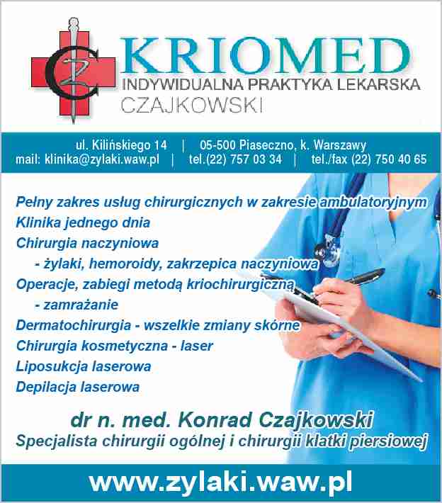 KRIOMED-CZAJKOWSKI Indywidualna Specjalistyczna Praktyka Lekarska - kriochirurgia PIASECZNO kriochirurgia PIASECZNO
